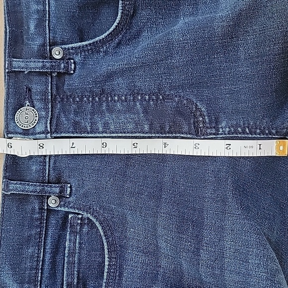 LOFT Dark Blue Skinny Jeans with Red Velvet Side Embellished Size 26/2 EUC - Picture 8 of 12